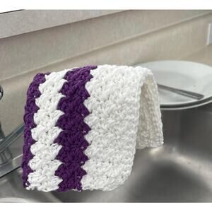 Kitchen wash cloth 100% cotton hand, crocheted two color 10” x‎ 10”